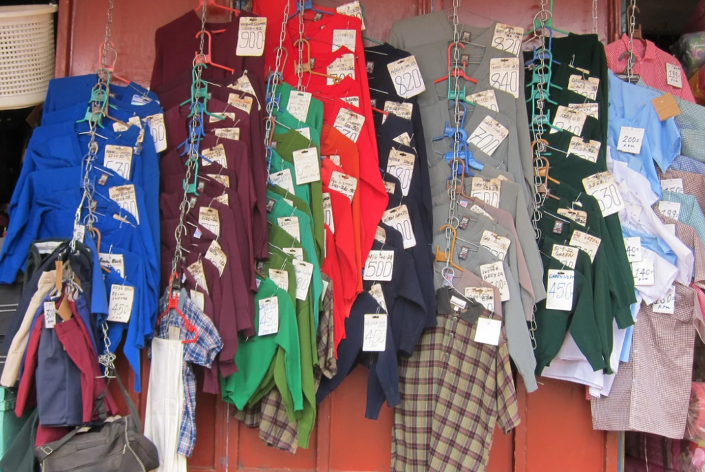 School uniforms on display at a shop in Nairobi [Photo: Courtesy]