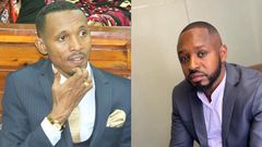 A side by side image of Nyali MP Mohamed Ali popularly known as Moha Jicho Pevu and activist Boniface Mwangi