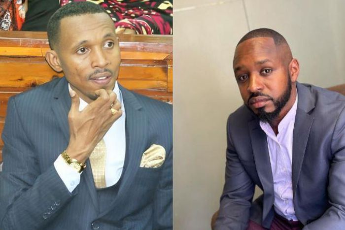 A side by side image of Nyali MP Mohamed Ali popularly known as Moha Jicho Pevu and activist Boniface Mwangi