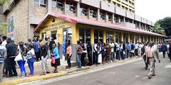 Kenyans at an immigration office