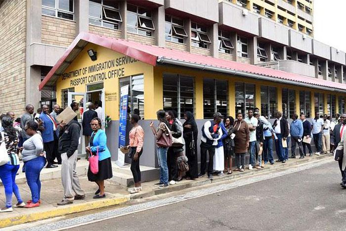 Kenyans at an immigration office. Kenyans without e-passport will not be granted the Schengen visa from June 1