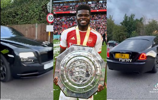 Watch: Fans rate Partey’s Lamborghini as the best as Arsenal players parade luxurious cars