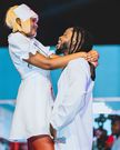 Diamond Platnumz with Zuchu on stage at Wasafi Festival in Arusha
