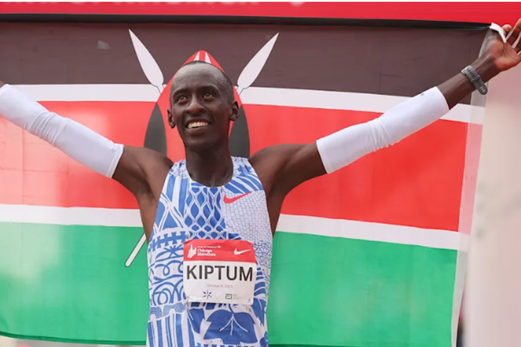Kelvin Kiptum won the 2023 Bank of America Chicago Marathon with a time of 2:00:35