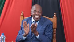 Education CS Ezekiel Machogu officiating the release of 2023 KCSE examinations at Moi Girls High School, Eldoret