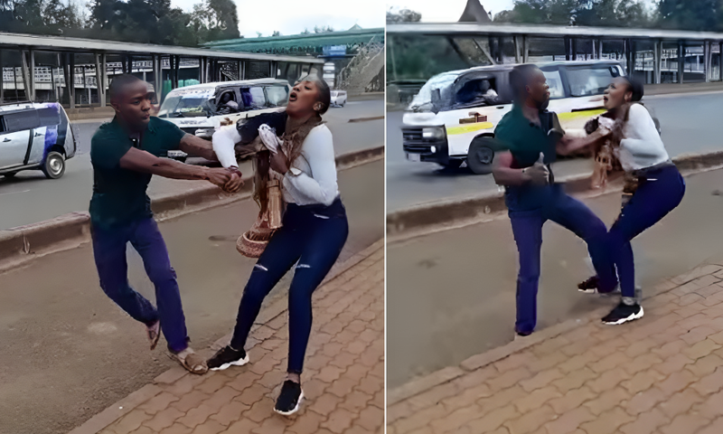 A conductor assaulting  a passenger on Thika Road