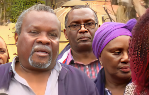 Veteran journalist Macharia Gaitho speaking at the Karen Police Station