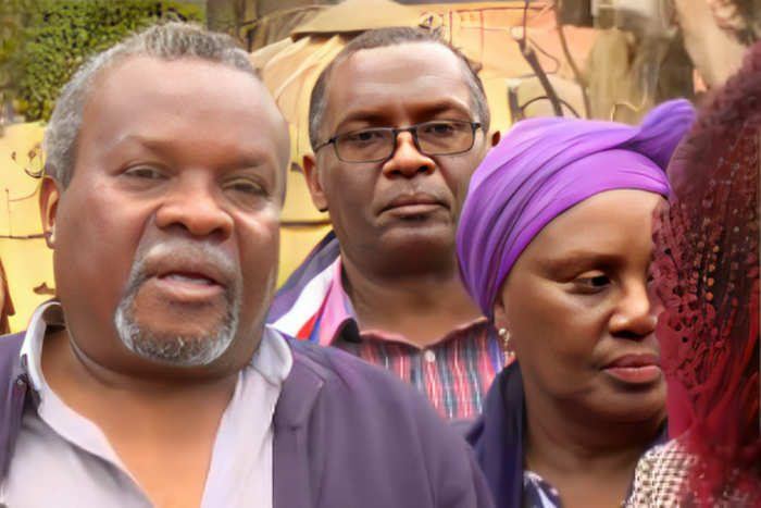 Veteran journalist Macharia Gaitho speaking at the Karen Police Station