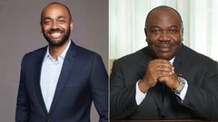 Noureddin Bongo Valentin (left) and his father President Ali Bongo