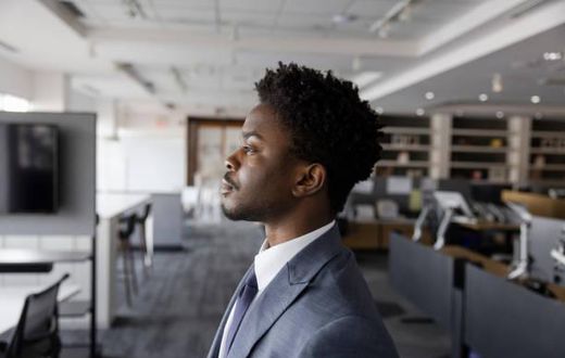 A young man in the office