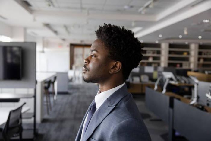 A young man in the office