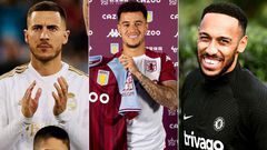 From left: Eden Hazard, Philippe Coutinho, and Pierre-Emerick Aubameyang.