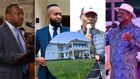 From left: Mike Sonko, Hassan Joho, William Kabogo and Raila Odinga. Upfront is Cleo Malala,s mansion.