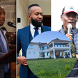 From left: Mike Sonko, Hassan Joho, William Kabogo and Raila Odinga. Upfront is Cleo Malala,s mansion.