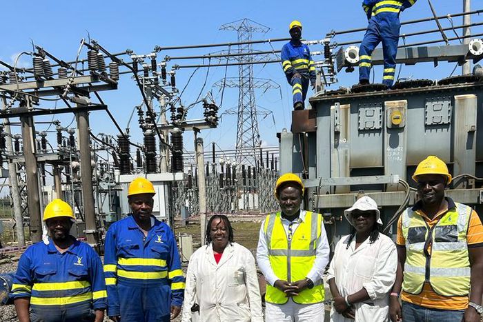 Kenya MD and CEO Dr Eng Joseph Siror engaging with our technical team at Lanet Substation
