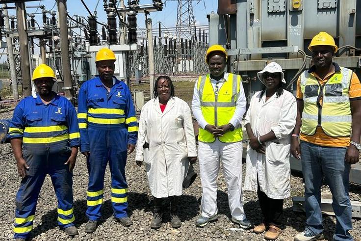 Kenya MD and CEO Dr Eng Joseph Siror engaging with our technical team at Lanet Substation