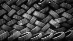 Pile of car tyres