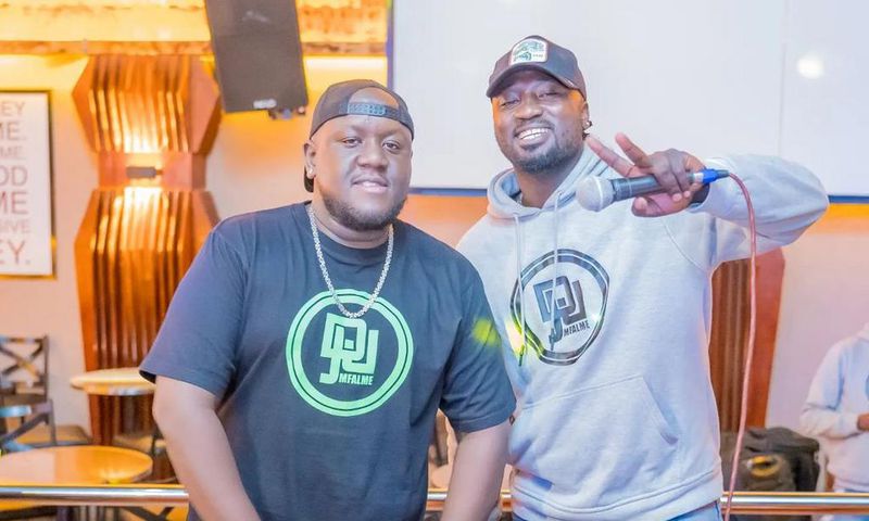 DJ Joe Mfalme with his MC Hype Ballo