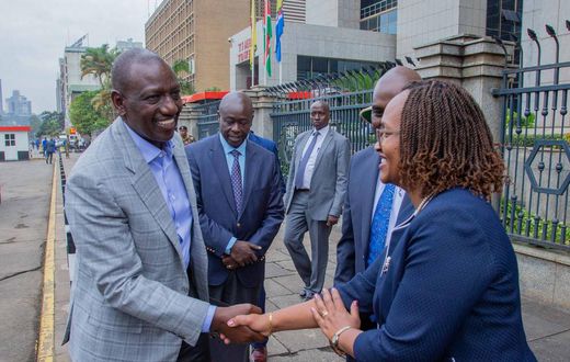 President William at the KRA headquarters at Times Towers where he filed his annual returns