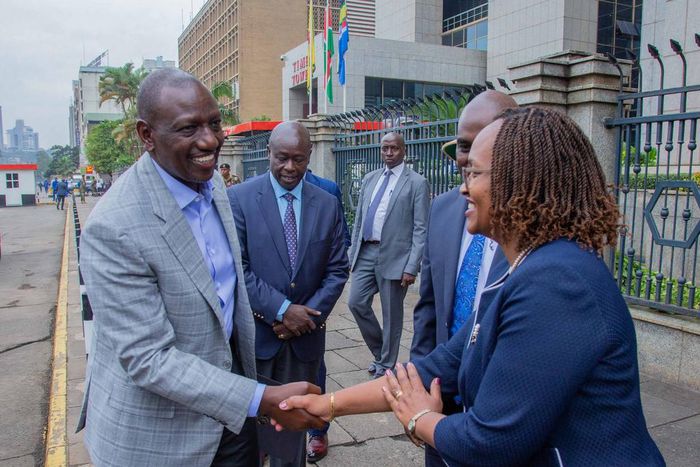 President William at the KRA headquarters at Times Towers where he filed his annual returns