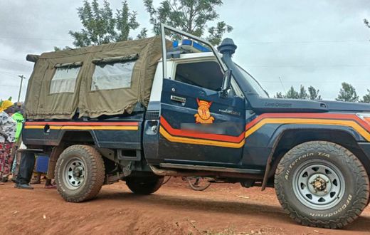 A police vehicle at the scene of crime