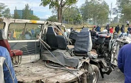Scene of the road accident along the Nakuru-Eldoret highway on Sunday, December 31, 2023