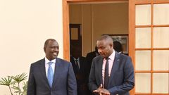 President William Ruto with UDA Sec Gen Cleophas Malal at State House, Nairobi