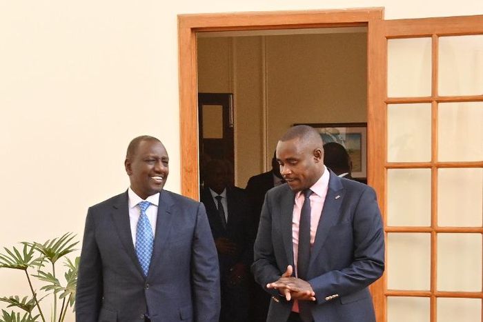 President William Ruto with UDA Sec Gen Cleophas Malal at State House, Nairobi