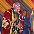 CS Amina Mohamed during her installation as Chancellor of the International University of East Africa in Kampala, Uganda