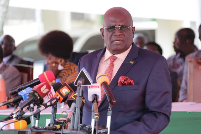 Education Cabinet Secretary Professor George Magoha announces KCSE 2021 results on April 23, 2022