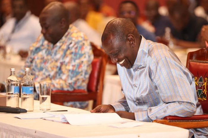 President William Ruto at the 9th National and County Coordinating Summit at Enashipai Hotel, Naivasha, Nakuru County on February 11, 2023.