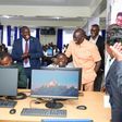 President William Ruto with a Remotasks user Brian Kipchumba at Kaiboi National Polytechnic
