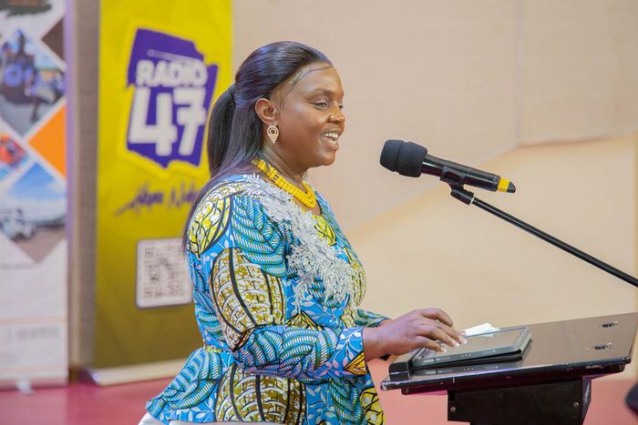 Pastor Dorcas Gachagua speaks at Mount Kenya University on June 2, 2023