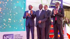President William Ruto during the listing of Laptrust Imara I-REIT at the Nairobi Securities Exchange.