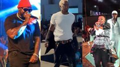 A collage image of Khaligraph Jones, Willy Paul and Nameless & Wahu