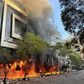 Uganda House along Kenyatta Avenue on fire during the anti-finance bill protests on Tuesday June 25, 2024