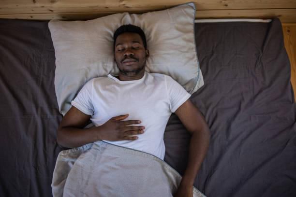 Man sleeping on a pillow