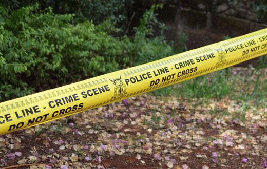 File image of a crime scene cordoned off by the police