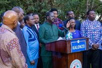 Azimio leaders after a meeting addressing the press