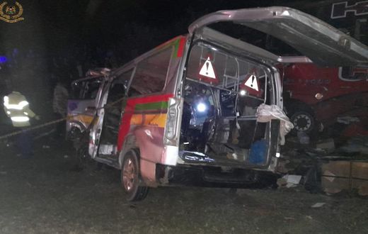 A vehicle involved in a road crash