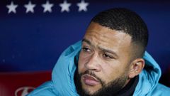 Memphis Depay of FC Barcelona during La Liga football match between Atletico de Madrid and FC Barcelona at Civitas Metropolitano Stadium on January 8, 2023.