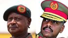 President Yoweri Museveni (left) and Muhoozi Kainerugaba