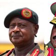 President Yoweri Museveni (left) and Muhoozi Kainerugaba