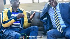 Kiharu MP Ndindi Nyoro meeting his look-alike Joshua Kiprop on April 26, 2023