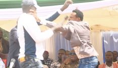 Mumias East MP Peter Salasya embroiled in a confrontation at Bukaya Catholic Church.
