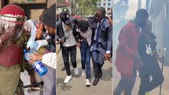 Kenyans helping each other during the anti-finance bill protests