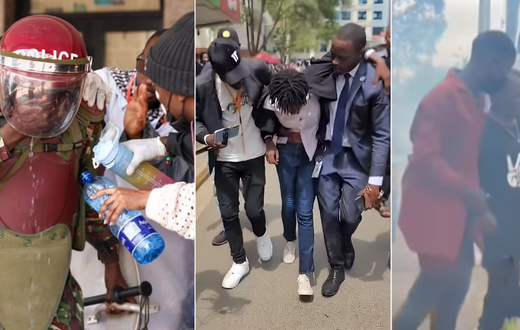 Kenyans helping each other during the anti-finance bill protests