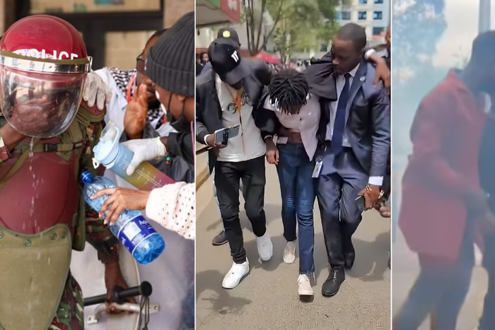 Kenyans helping each other during the anti-finance bill protests