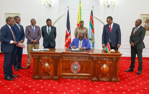 President William Ruto assents to a bill at State House, Nairobi
