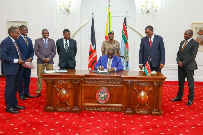 President William Ruto assents to a bill at State House, Nairobi